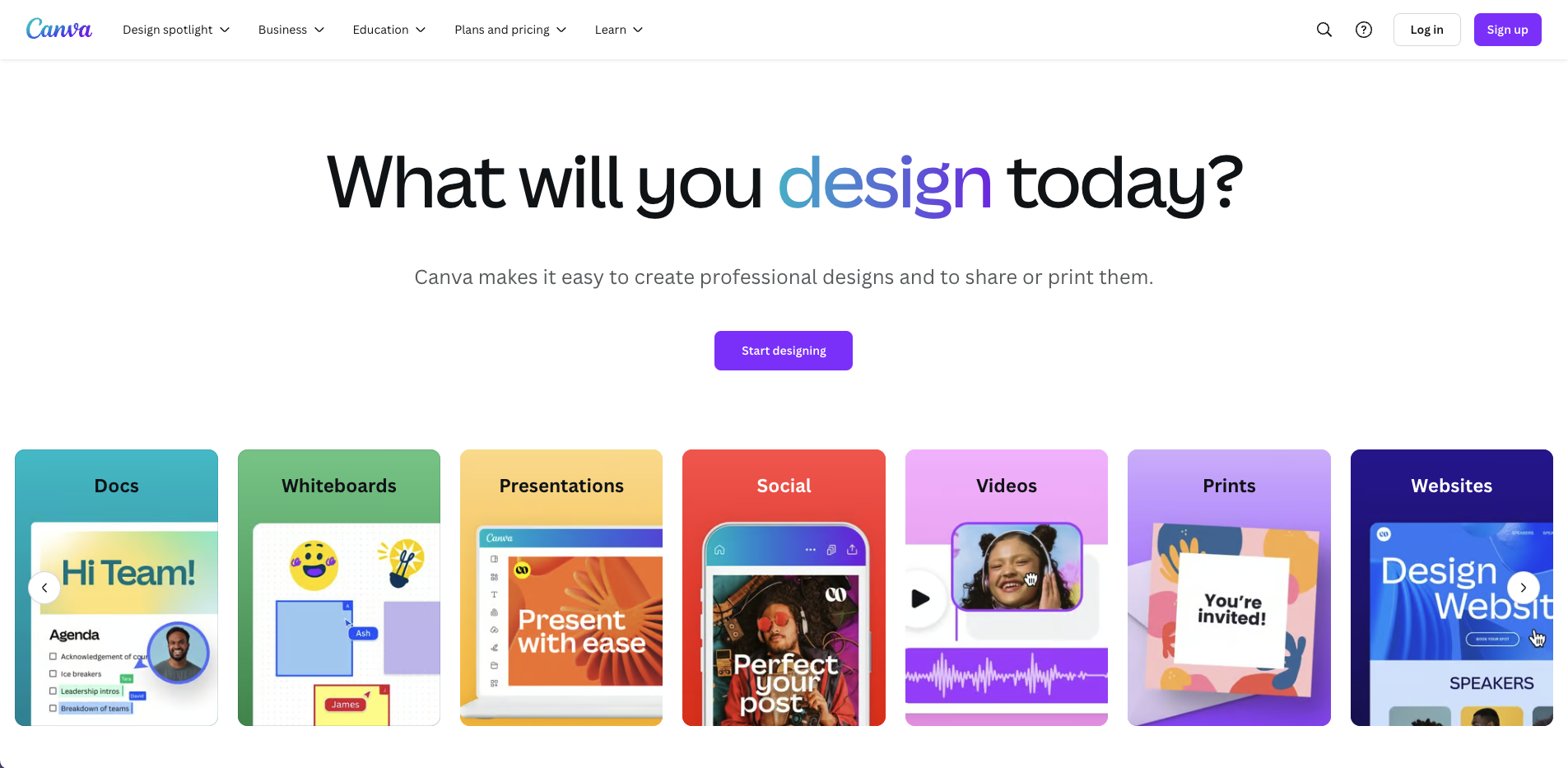 Canva's free online graphic design platform